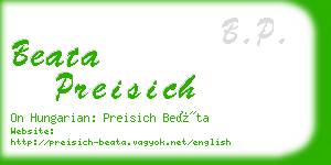 beata preisich business card